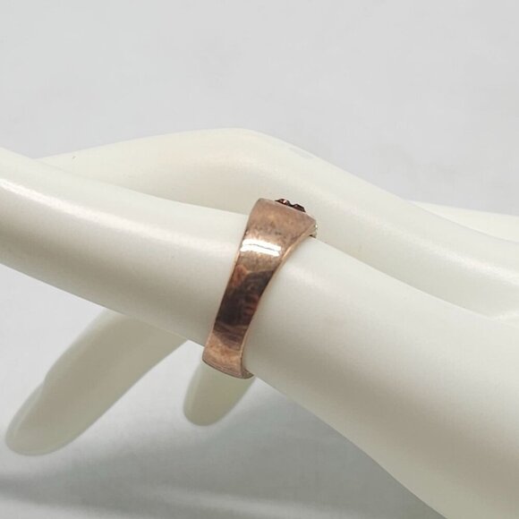 Gold Plated Ring Brown Clear Crystal Accents Size 7 Elegant Sparkling Design - Picture 3 of 5